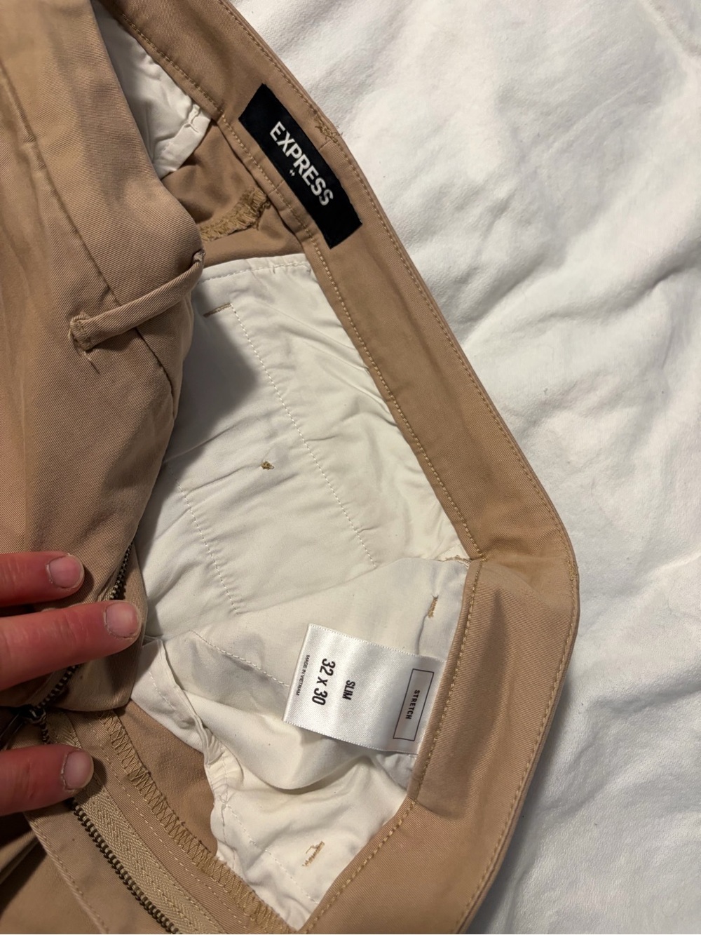 Express Men's Khaki Dress Chinos - Picture 2 of 3